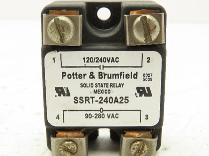 Potter Brumfield SSRT-240A25 Solid State Relay 25A 240V SCR 90-280VAC Coil