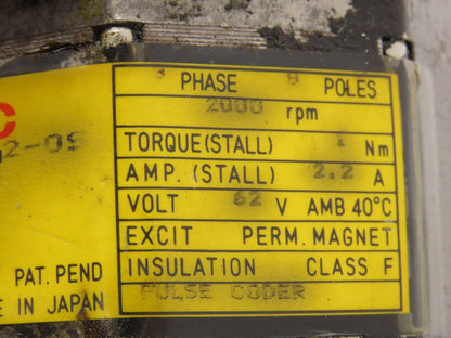 Fanuc A06B-0310-B003 Servo Motor 62V 3PH 2000rpm Encoder A860-0308-T113