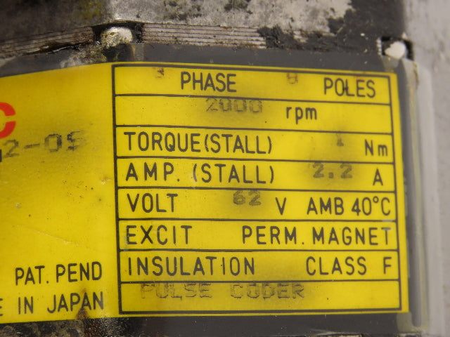 Fanuc A06B-0310-B003 Servo Motor 62V 3PH 2000rpm Encoder A860-0308-T113