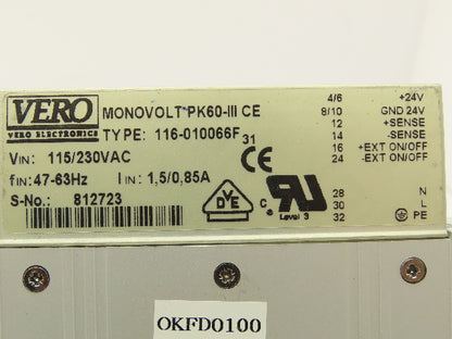 Celio RVC1000PS1 Vero Power Supply IN 115/230V Out 24VDC Monovolt Viscolor 2200