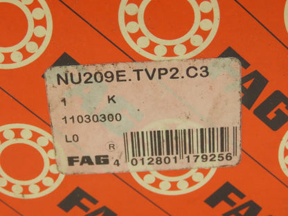 Fag NU209E.TVP2.C3 Cylindrical Roller Bearing 45 mm ID 85 mm OD