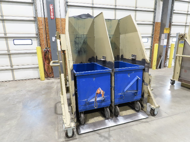 MTC Hydraulic Tote Dumper 2-Bin 1/2 Yd Hopper Tipper 2000Lb 3Hp 460V