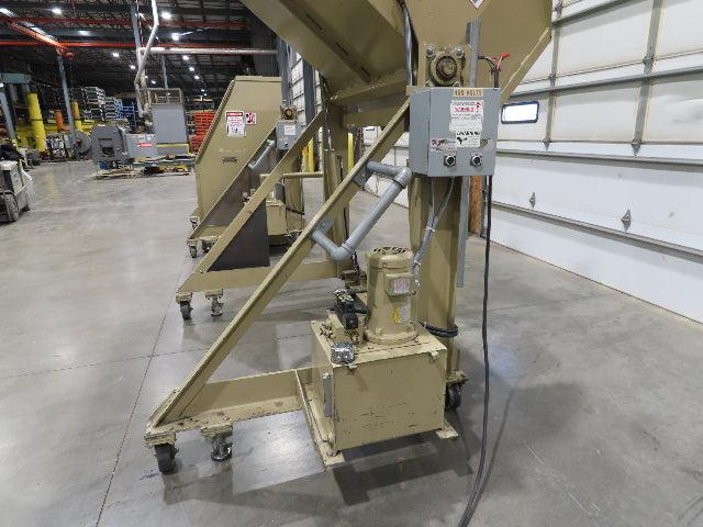 MTC Hydraulic Tote Dumper 2-Bin 1/2 Yd Hopper Tipper 2000Lb 3Hp 460V