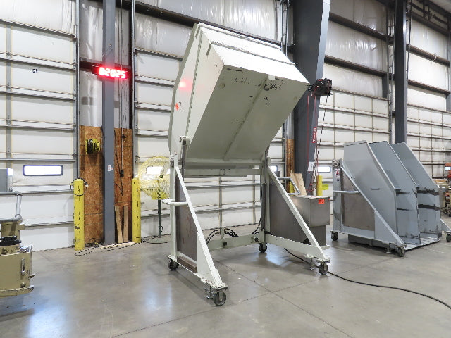 MTC Hydraulic Tote Dumper 2-Bin 1/2 Yd Hopper Tipper 2000Lb 5Hp 460V