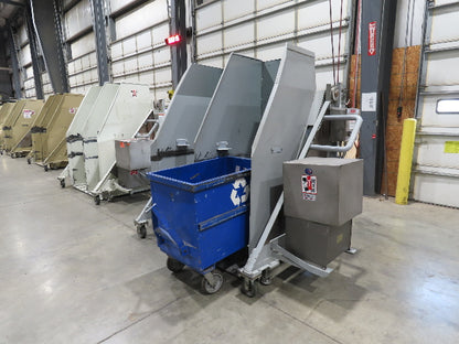 MTC Hydraulic Tote Dumper 2-Bin 1/2 Yd Hopper Tipper 2000Lb 5Hp 460V