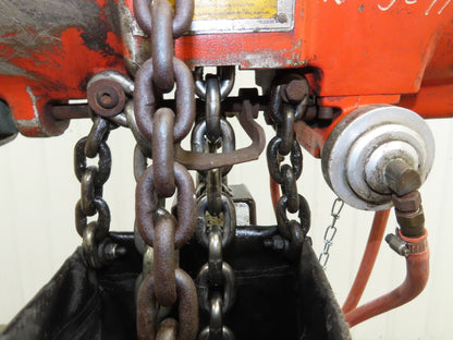 Gardner Denver 1.5 Ton 3000Lb Rotary Motor Air Chain Hoist 10' Lift Hook Mount