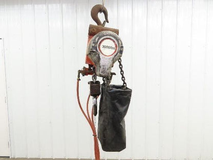Gardner Denver 1.5 Ton 3000Lb Rotary Motor Air Chain Hoist 10' Lift Hook Mount