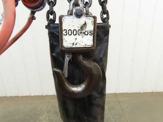 Gardner Denver 1.5 Ton 3000Lb Rotary Motor Air Chain Hoist 10' Lift Hook Mount