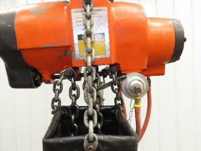 Gardner Denver 1.5 Ton 3300Lb Rotary Motor Air Chain Hoist 11' 6" Lift Hook Mt