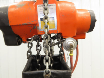 Gardner Denver 1.5 Ton 3300Lb Rotary Motor Air Chain Hoist 11' 6" Lift Hook Mt