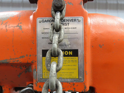 Gardner Denver 1.5 Ton 3300Lb Rotary Motor Air Chain Hoist 11' 6" Lift Hook Mt