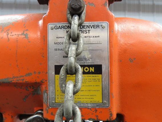 Gardner Denver 1.5 Ton 3300Lb Rotary Motor Air Chain Hoist 11' 6" Lift Hook Mt