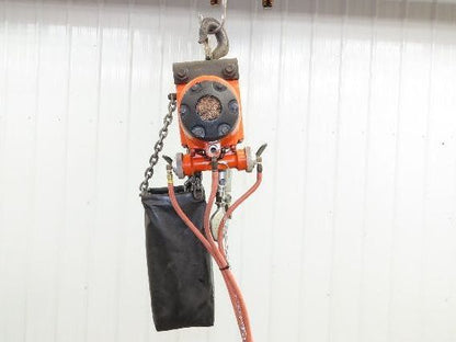 Gardner Denver 1.5 Ton 3300Lb Rotary Motor Air Chain Hoist 11' 6" Lift Hook Mt