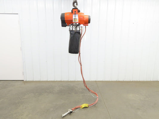 Gardner Denver 1.5 Ton 3300Lb Rotary Motor Air Chain Hoist 11' 6" Lift Hook Mt