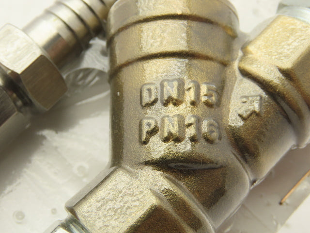 Strobbe NC1006 Stainless Ball Valve 3/8" Brass Y Strainer DN15 PN16 Barb 1/2" OD