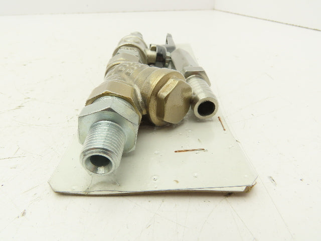Strobbe NC1006 Stainless Ball Valve 3/8" Brass Y Strainer DN15 PN16 Barb 1/2" OD