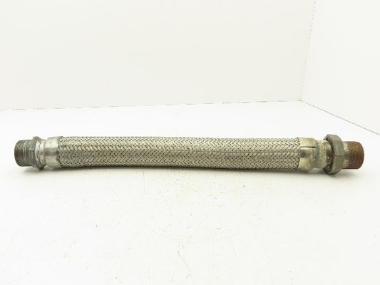 Hydra Stainless Steel Braided Flex Hose 1-1/2" x 23" Long 1-1/2" NPT Male Ends