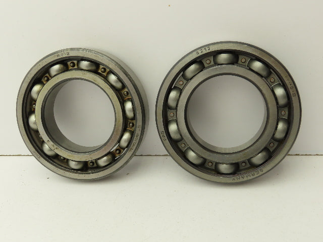 Fag 6212 Deep Groove Ball Bearing 60 mm ID 110 mm OD Lot of 2