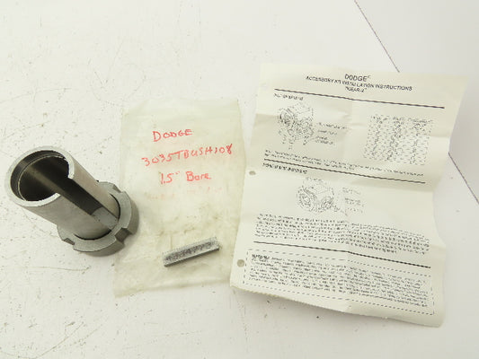 Dodge Tigear 3035TBUSH108 Hollow Shaft Reducer Tapered Bushing Kit 1.5" Bore