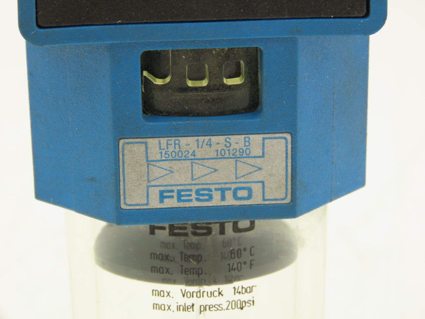 Festo LFM-1/4-S-B Pneumatic Air Treatment Pressure Regulator Filter 0-175PSI