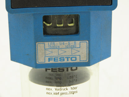 Festo LFM-1/4-S-B Pneumatic Air Treatment Pressure Regulator Filter 0-175PSI