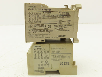 Omron J7A-E3 Contactor with Overload Relay 15A 24VDC Coil