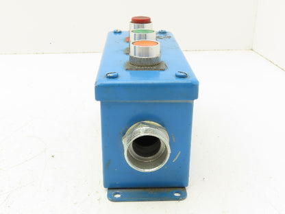 Hoffman E-3PBGX 3 Pushbutton Operator Control Station 7" Enclosure w/E-Stop