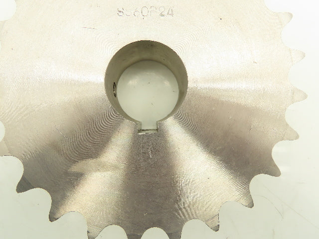 SS60B24 #60 Stainless Roller Chain Sprocket 24T Tooth 3/4 Pitch 1.5" Bore
