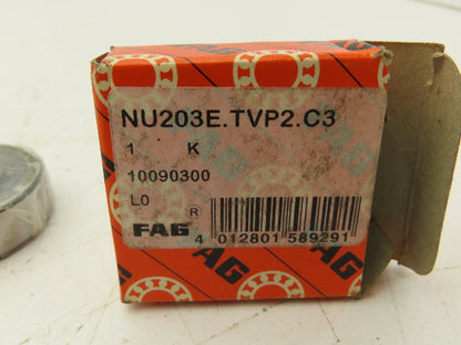 Fag NU203E.TVP2.C3 Cylindrical Roller Bearing 17 mm ID 40 mm OD