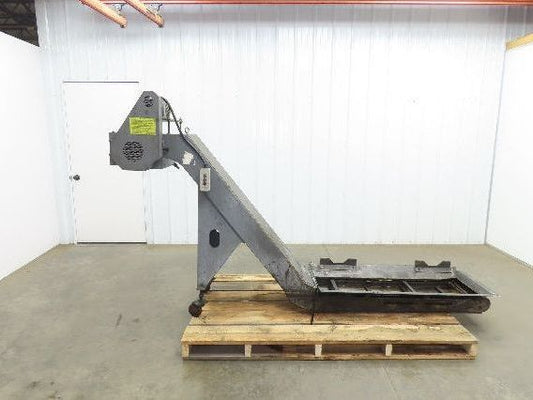 Shin Myung Magnetic Chip Conveyor with Drag Chain Scraper 14"x51" Infeed 220V