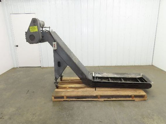 Shin Myung Magnetic Chip Conveyor with Drag Chain Scraper 14"x51" Infeed 220V