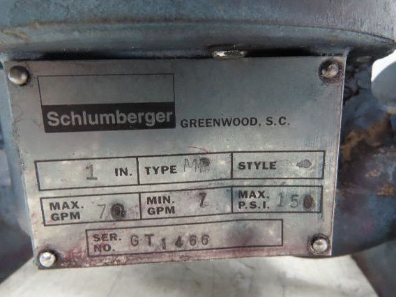 Neptune MP 600 Liquid Flow Meter Valve Mechanical Gallon Register 1" Flanged