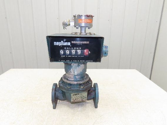 Neptune MP 600 Liquid Flow Meter Valve Mechanical Gallon Register 1" Flanged
