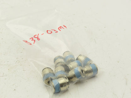 ATP B38-03MH Male Straight Fitting 3/8" Push Tube 3/8" Male NPT Brass Lot of 9