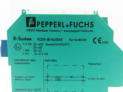 Pepperl Fuchs KCD0-SD-EX1.1245 Solenoid Driver 1-Channel Isolated Barrier 24V