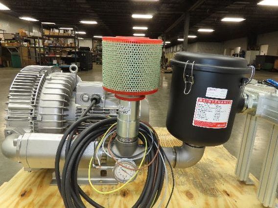 Republic HRC802 2-Stage Regenerative Vacuum Blower 227 CFM 6.5Hp 480V 3PH 2" NPT
