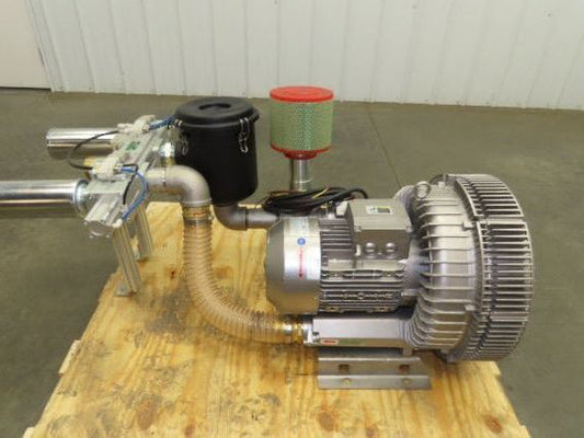 Republic HRC802 2-Stage Regenerative Vacuum Blower 227 CFM 6.5Hp 480V 3PH 2" NPT
