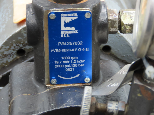 Continental Hydraulic Power Unit 20 Gal 2000psi 8gpm Pump 10hp 460V w/Oil Cooler
