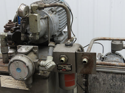 Continental Hydraulic Power Unit 20 Gal 2000psi 8gpm Pump 10hp 460V w/Oil Cooler