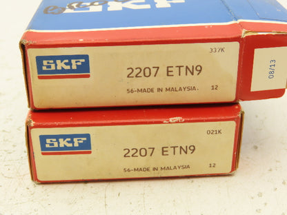 SKF 2207 ETN9 Self Aligning Ball Bearings 35 mm Bore 72mm OD Lot of 2