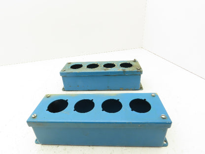42mm Pushbutton 4-Button Operator Control Station 10x3x3" Enclosure Lot of 2