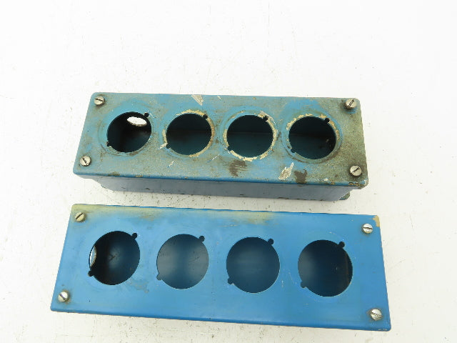42mm Pushbutton 4-Button Operator Control Station 10x3x3" Enclosure Lot of 2