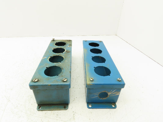 42mm Pushbutton 4-Button Operator Control Station 10x3x3" Enclosure Lot of 2