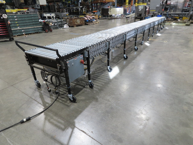 ConveyX 30"x 18-33' Expandable Powered Roller Flex Conveyor Portable 115V