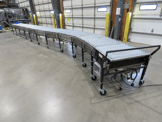 ConveyX 30"x 18-33' Expandable Powered Roller Flex Conveyor Portable 115V