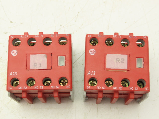 Allen Bradley 100S-F Safety Contactor 10A GuardMaster Aux Contact Block Lot of 2