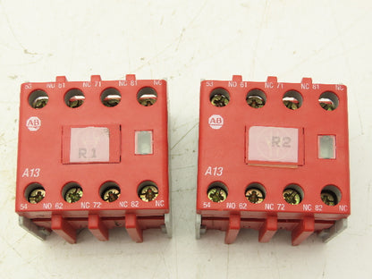 Allen Bradley 100S-F Safety Contactor 10A GuardMaster Aux Contact Block Lot of 2