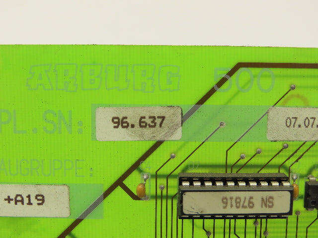 Arburg 500 Circuit Board Slot Card from Injection Molding Machine