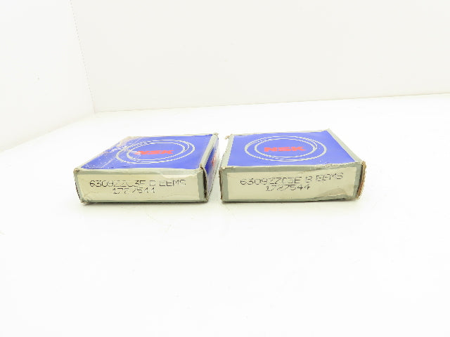 NSK 6309ZZC3 Deep Groove Ball Bearing 45 mm ID 100 mm OD Lot of 2