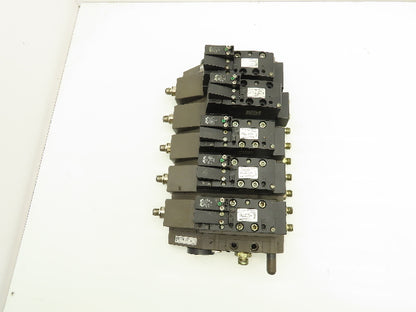 Rexroth 261-108-110-0 Pneumatic 5-Station Manifold Solenoid Valve 24V Coil